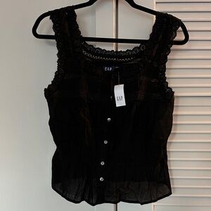 Gap Lace Trim Peplum Top